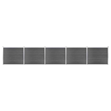 Set panela za ogradu, 872 x 146 cm, WPC, crni