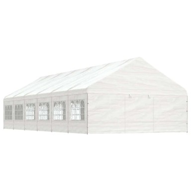 Sjenica s krovom 13,38 x 5,88 x 3,75 m polietilen, bijela