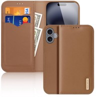 DUXDUCIS Kožna preklopna futrola HIVO za iPhone 17, smeđa