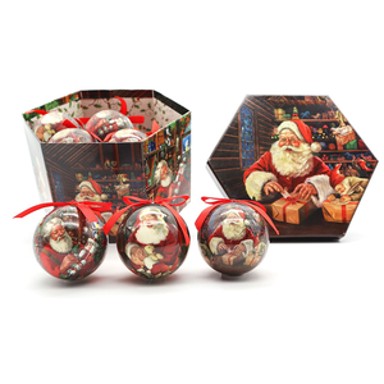 Božićne kuglice 7,5 cm/14 kom, Djed Mraz