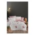 MILA HOME Posteljina Floral 160x220 cm za krevet za jednu osobu/produženi krevet s uključenom plahtom 3-dijelna bijela/ružičasta