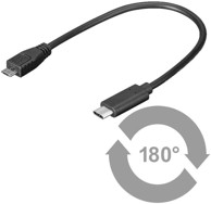 USB Kabel USB-C–USB 2.0 Micro B, 0,2 m