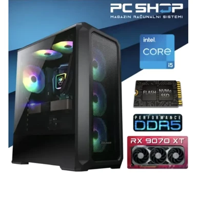 MAGAZINRS Stolno računalo Gamer / Intel Core i5-14400F, 32GB, 1TB SSD, AMD Radeon RX 9070 XT, bez OS-a