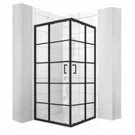 CALANI Tuš kabina BLACK DELTA, kvadratna, 900 x 900 mm, crna