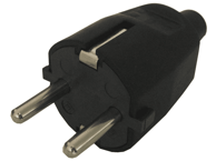 KEMOT Utikač 16 A / 250 V gumeni za kabel, crni
