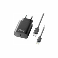 PLOOS Kućni punjač, 20W, 1xUSB-C, kabel USB-C na Lightning, MFI, crni