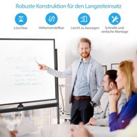 NORTHIX Mobilna magnetska reverzibilna bijela ploča 90 x 120 cm, crna-bijela