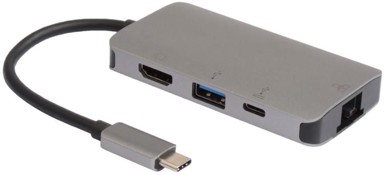 MICROCONNECT Mini dock Premium, USB-C na HDMI / USB-A / USB-C / RJ45
