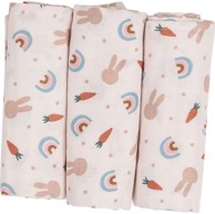 BUBABA BY FREEON Tetra pelene, uzorak mrkvice i dugice, 3 kom