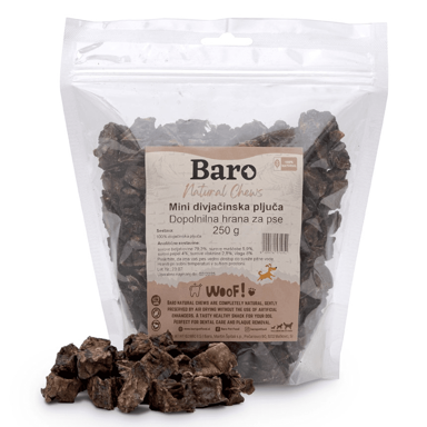 BARO Poslastica za pse Natural Chews, mini pluća divljači, 250 g