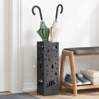 Stalak za kišobrane s pohranom, 15,5 x 15,5 x 49 cm, metal, crna