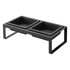 YAMAZAKI Set zdjela Tower za ljubimce s postoljem, crne