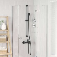 Set sustava za tuš, 100 cm, čelik, crna