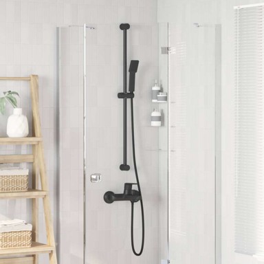 Set sustava za tuš, 100 cm, čelik, crna