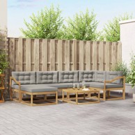 Set vanjskih sofa, 7 pcs, bijela i svjetlosiva