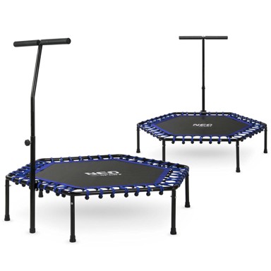 NEO-SPORT Fitness trampolin s ručkom 127 cm, šesterokutni, plavi