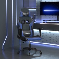 Masažna gaming stolica crno-plava od umjetne kože