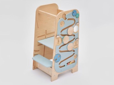 BUSY KIDS Rastući Montessori toranj za učenje 5u1 Play, 75 cm, plavi