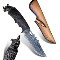 HARAHU Lovački nož RO-26639, damask, crna