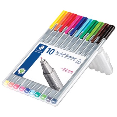 STAEDTLER Flomaster 334 SB10 fineliner triplus 0,3mm set