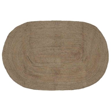 Tepih, dimenzije 300 × 300 cm, juta, prirodna i crna