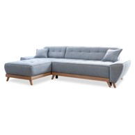 MIUFORM Svijetlo plava kutna garnitura na razvlačenje Dazzling Daisy, 260x166x77 cm