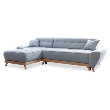 MIUFORM Svijetlo plava kutna garnitura na razvlačenje Dazzling Daisy, 260x166x77 cm