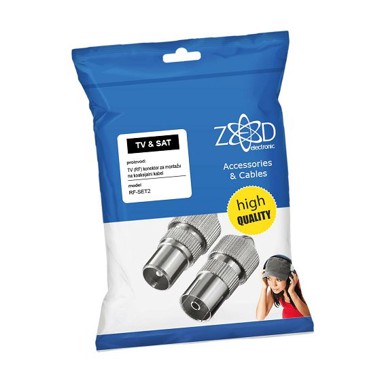 ZED RF utikač + RF utičnica RF-SET2, metalna