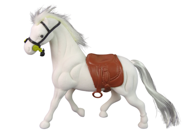 Bijeli konj sa sedlom Farm Figurine