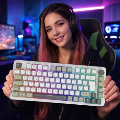 INCA Gaming tipkovnica IKG-455, USB + RF + Bluetooth, bijela