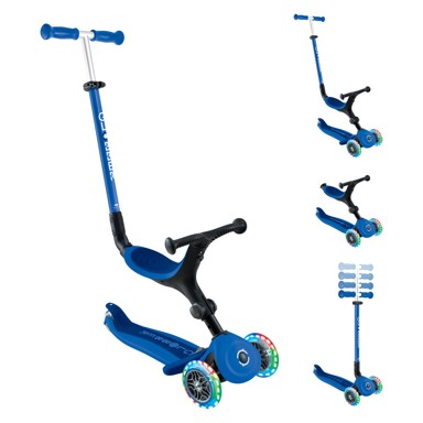 GLOBBER Romobil GO UP Active sklopivi, svjetleći kotači, plavi