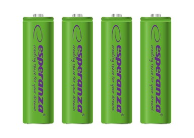 SLOMART Punjivi akumulatori Esperanza EZA104G AA Ni-MH 2000 mAh, 4 kom, zeleni