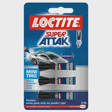 LOCTITE Tekuće ljepilo Super Attak Mini Trio, 3x1 g