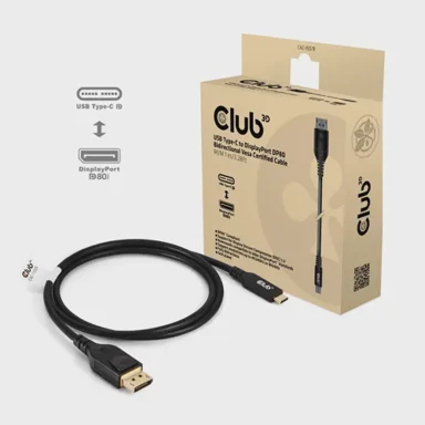 CLUB3D Kabel Vesa DP80, USB C, DP 2.1, dvosmjerni, M/M, 1m
