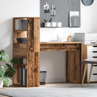 Radni stol s pohranom 113x54x120 cm od konstruiranog drva, staro drvo