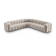 MICADONI Krem baršunasti kutna garnitura Lupine, 309x309x70,05 cm