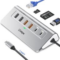 P9R PRO USB-C čvorište, 10 u 1, 1 Gbps Ethernet, 4K HDMI, 10 Gbps USB 3.2, PD 100 W, SD/TF, aluminij
