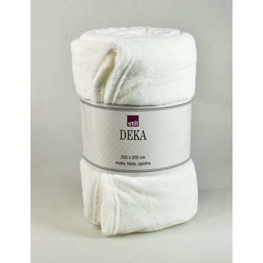STIL Deka Coral flis, 200x200 cm, bijela