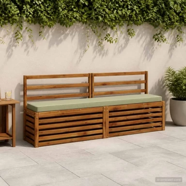 Jastučići za klupu Vught 2 kom 200 x 30 cm melange, svijetlozeleni