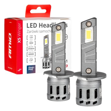 AMIO X5 Series WINGER LED Headlight žarulje, H1, do 160% više svjetla, 6000K, bijela