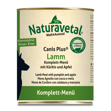 NATURAVETAL Potpuni obrok Canis Plus, janjetina, 400 g