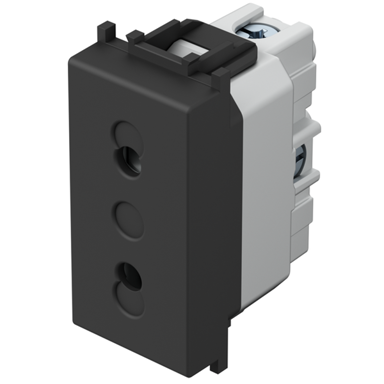 NILSON Utičnica EURO+KS 2P 10 A 250 V~ 1M, SB crna