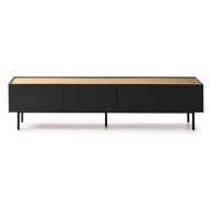 TEULAT Crna/u prirodnoj boji TV komoda u dekoru hrasta 180x45 cm Arista