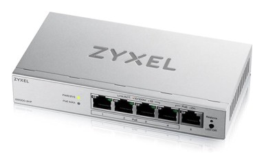ZYXEL Preklopnik (switch), GS1200-5HPV3, upravljani L2, Gigabit Ethernet, PoE, 5 portova, stolni, sivi