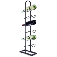 VILDE Metalni stalak za vino za 6 boca, 27 × 13 × 84,5 cm, crni