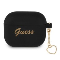 GUESS GUA3LSCHSK Silikonska maskica za AirPods 3 s privjeskom u obliku srca iz kolekcije 4G, crna