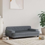 Krevet za pse od baršuna, 90 × 53 × 30 cm, tamno siva  