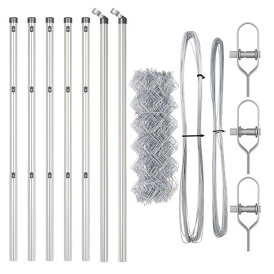 Ograda od lančane veze s 7 stupova 0.4x10 m pocinčani čelik