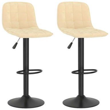 Barski stolci 2 kom, baršunasti, krem