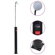 Vrtni solarni tuš crni 215 cm 8 L